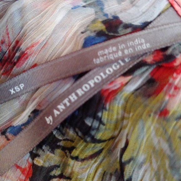 By Anthropologie sheer angelic hippie boho maxi dress cottagecore XSP 100% Cupro - Picture 13 of 13